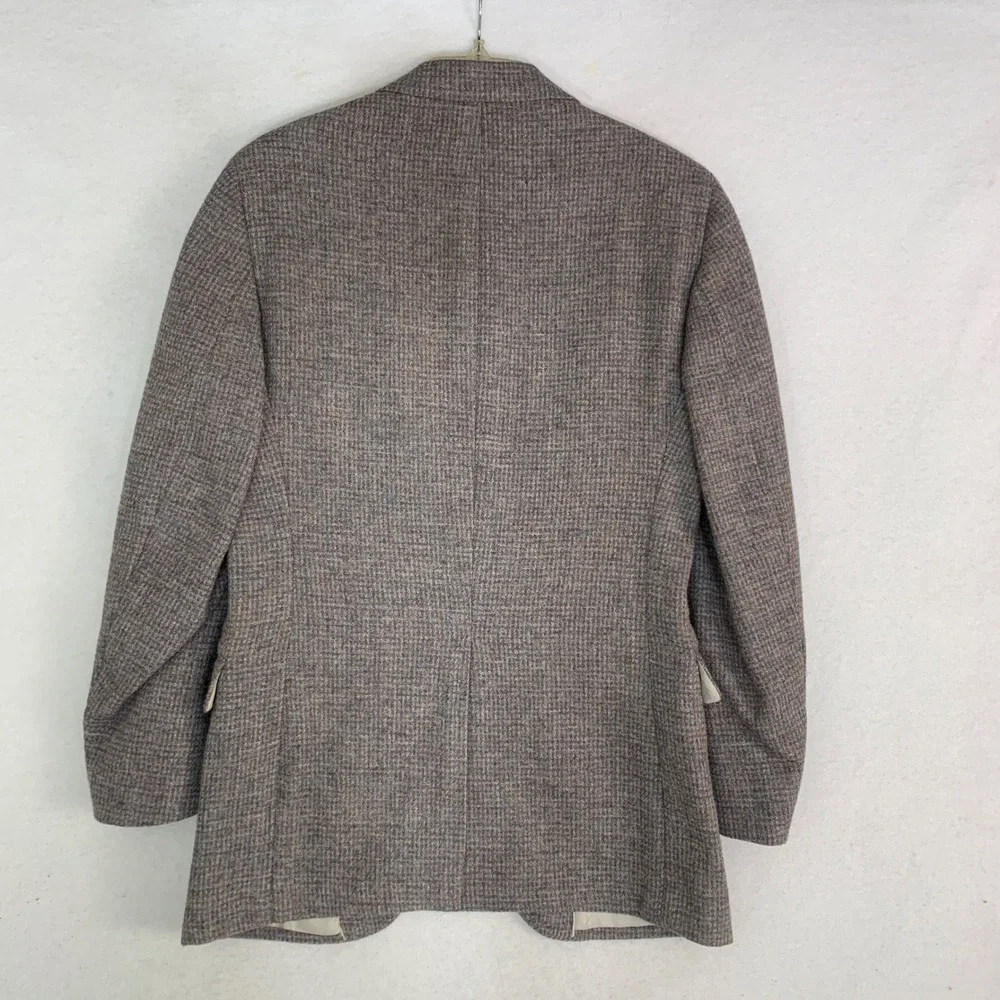 Harris Tweed Blazer Mens 40R Brown Tan Scottish Wool Sport Coat 2-Button Vintage